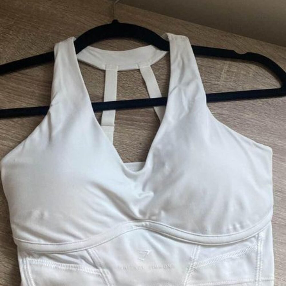 Gymshark Whitney Simmons Longline Sports Bra - White (Size XS)